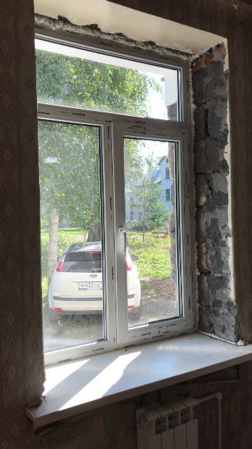 Окно после установки нового окна без откосов