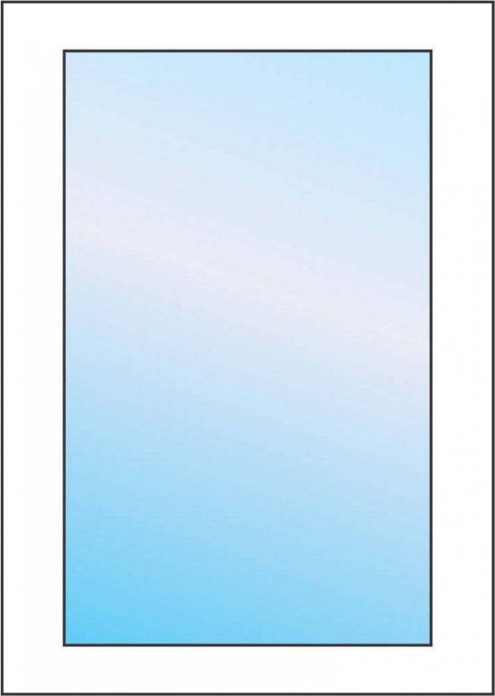 Глухое окно из профиля Softline 82 размером 800 на 1400 мм