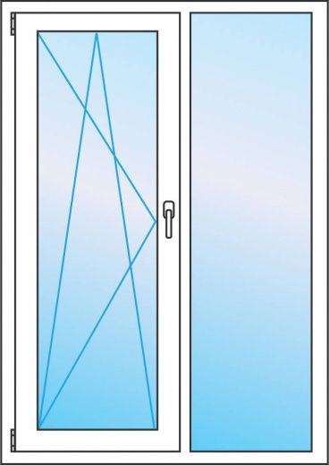 Балконная дверь двухстворчатая 140 на 210 см VEKA Proline 70